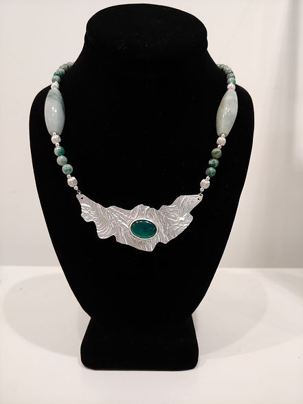 AKD Green Onyx Reticulated Silver necklace.jpeg