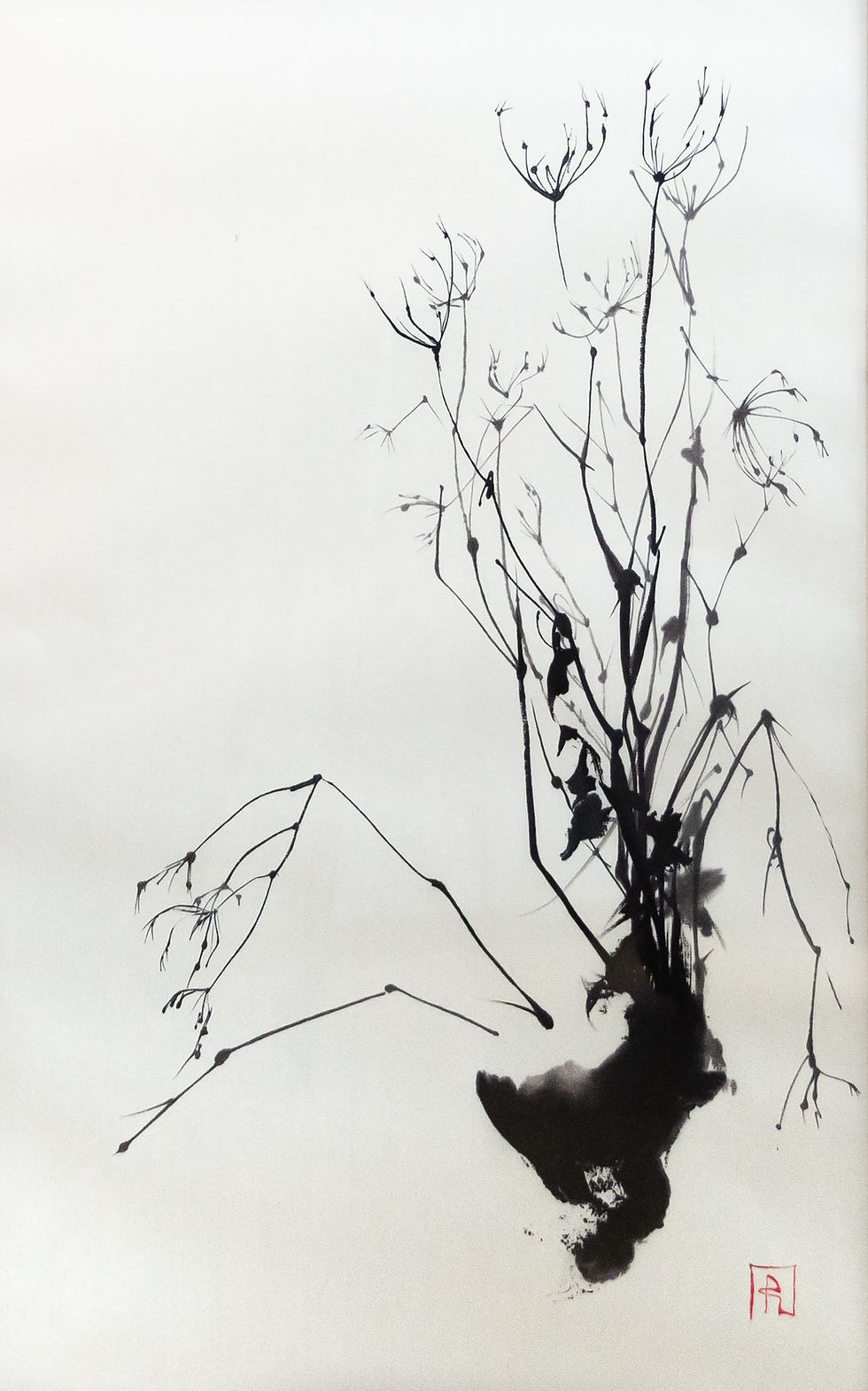 Shadows of winter. Continuousness | traditional chinese ink painting by Anna Kirsanova | TERAVARNA