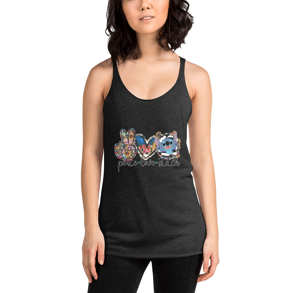 Peace Love Stitch Women's Racerback Tank