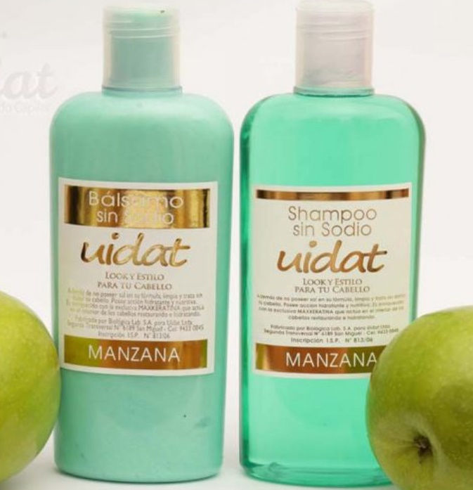 Shampoo o Acondicionador sin sodio MANZANA