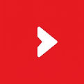 red background, white icon of a right ar