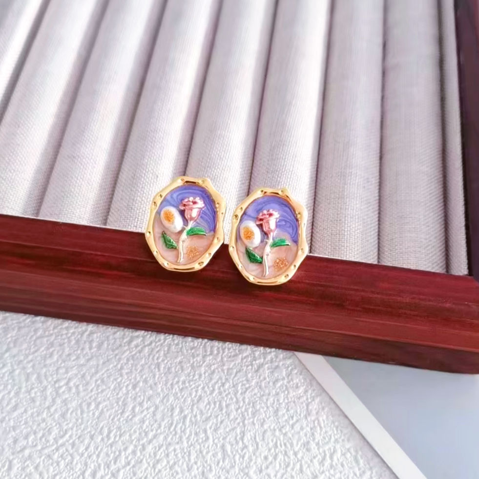 Rose & Pearl S925 Sterling Silver Earrings