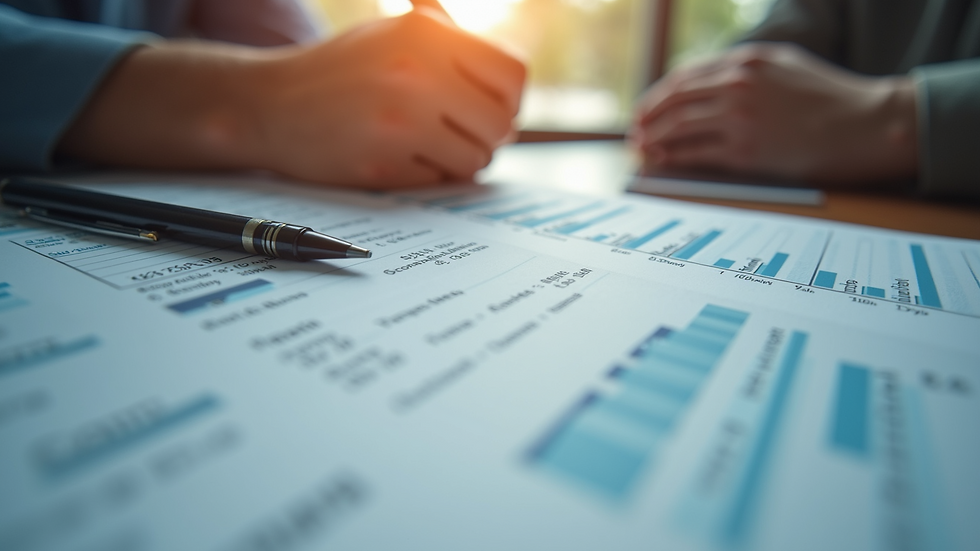 Close-up view of credit report with highlighted tradelines
