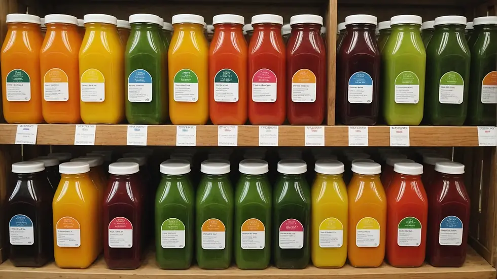 Colorful array of detoxifying juices in Hemet