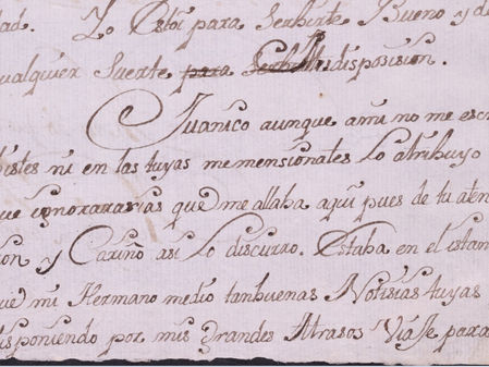 Alejandro's MA thesis: stories of migration in 1747