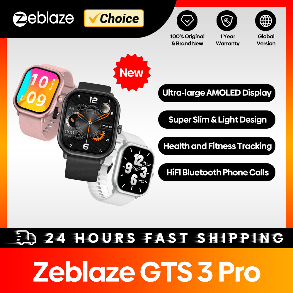 New Zeblaze GTS 3 Pro Voice Calling Smart Watch Ultra-big HD AMOLED Screen Healt