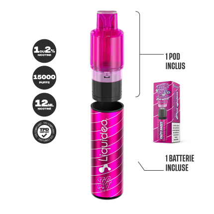 Starter Kit Myrtille Grenade - Wpuff Pod Fusion (Batterie + 1 Pod) - 15000 puffs