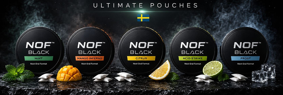 NOF Ultimate Pouches från Sverige i fem smaker