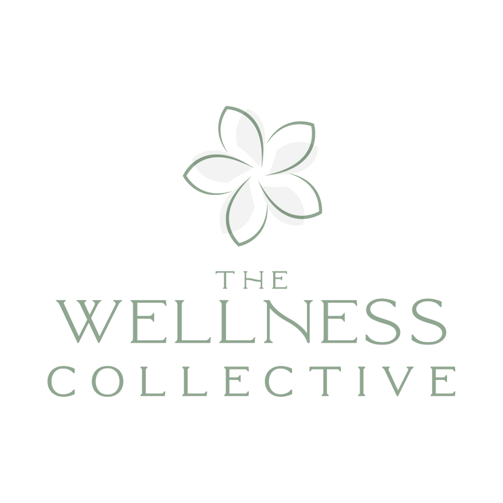 The Wellness Collective logo with a flower design on background.