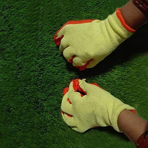 Thumbnail: Multipurpose Gloves Sweat Free Cotton Fabric Palm Side Coated with Latex Orange