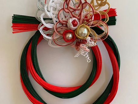 【水引で手作り Xmasリース】今年第1号、生徒様の作品★ 折形礼法、水引カルチャー倶楽部