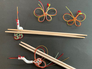 【お正月用に水引で鶴の箸置きを制作 生徒様の作品】折形、水引カルチャー俱楽部