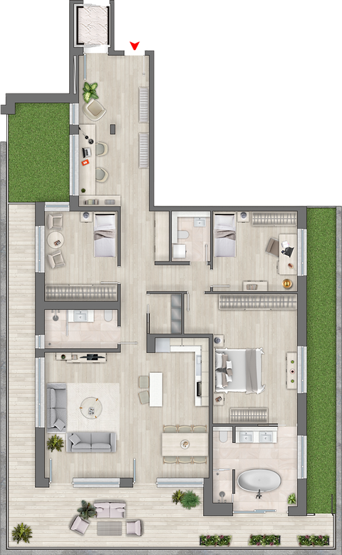 4,5-zimmer WE 25 Grundriss