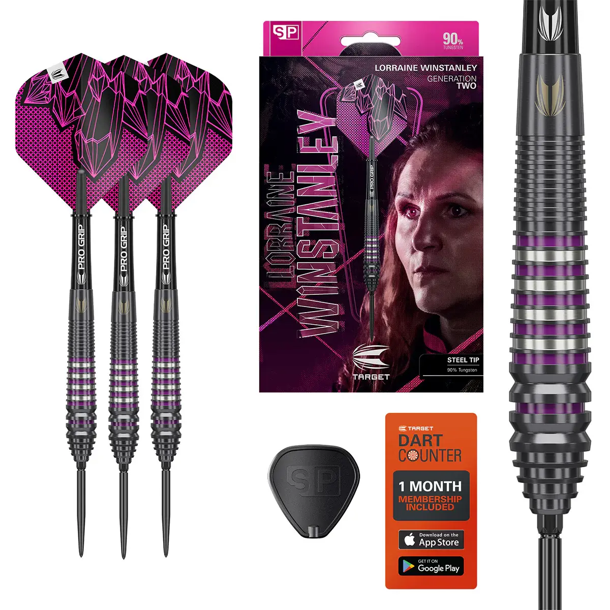 TARGET LORRAINE WINSTANLEY G2 90% TUNGSTEN SP STEEL TIP DARTS