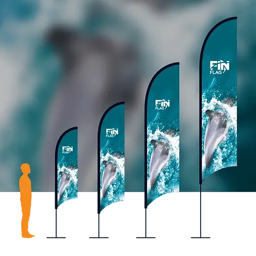 Fin Flag with Background Black Hems