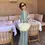 Thumbnail: Missoni Inspired Long Maxi Dress - Mixed Blue | Turquoise - on model