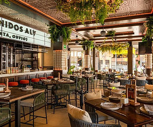 Inside a fine dining restaurant