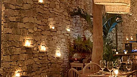 Inside a fine dining restaurant