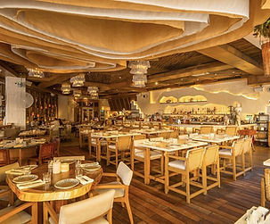 Inside a fine dining restaurant