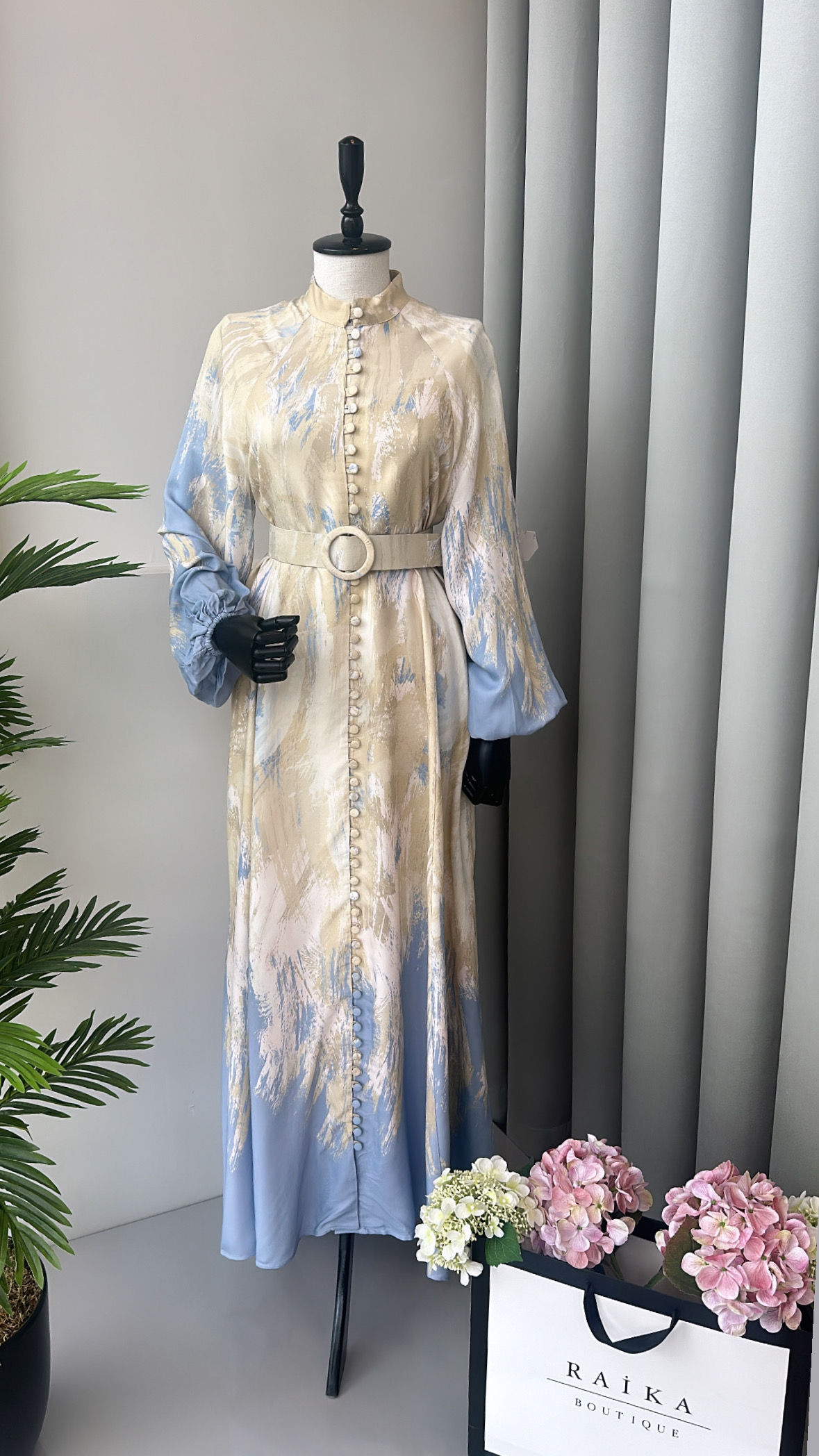 Valle Desenli Rayon Viskon Elbise