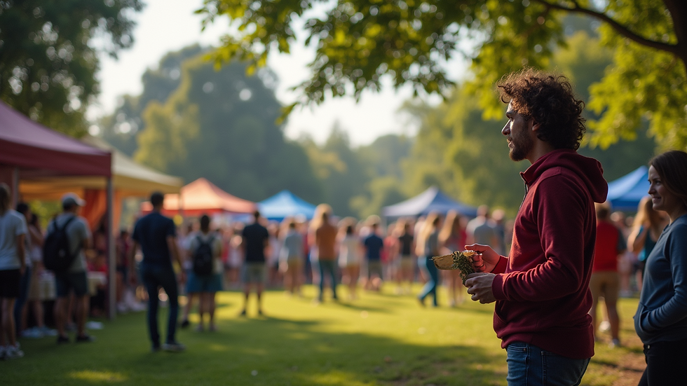 Eye-level view of a vibrant community gathering at Hillside