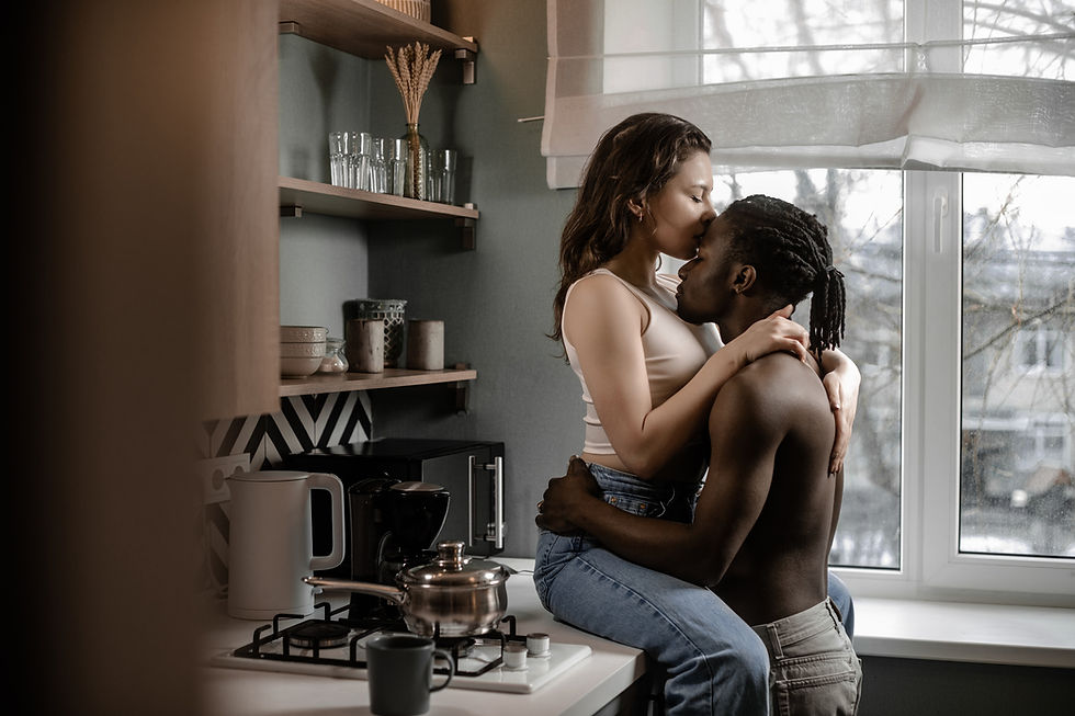 affection in the kitchen
