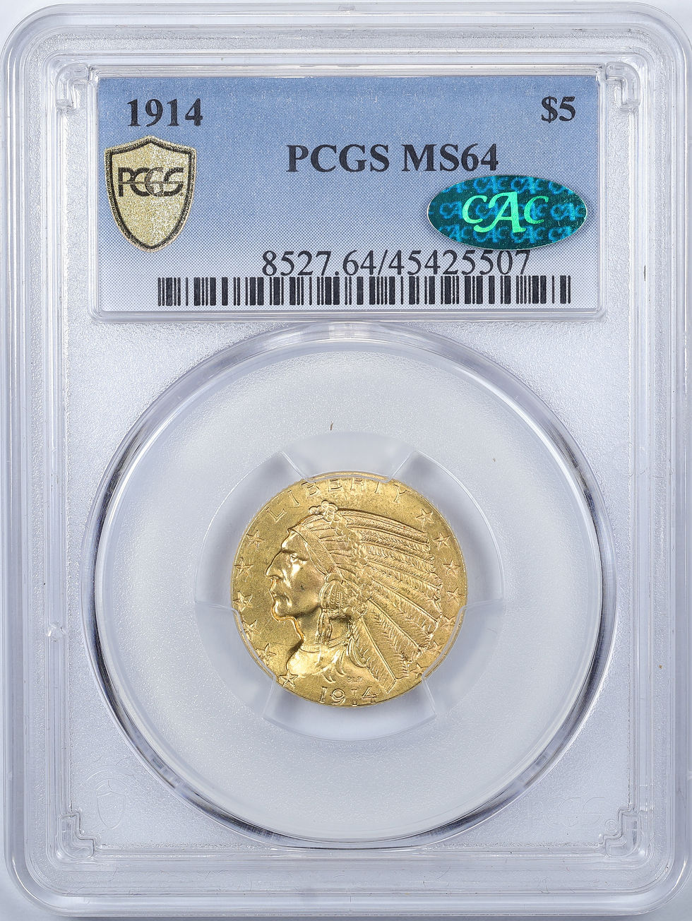 Thumbnail: 1914 $5 PCGS 64 CAC