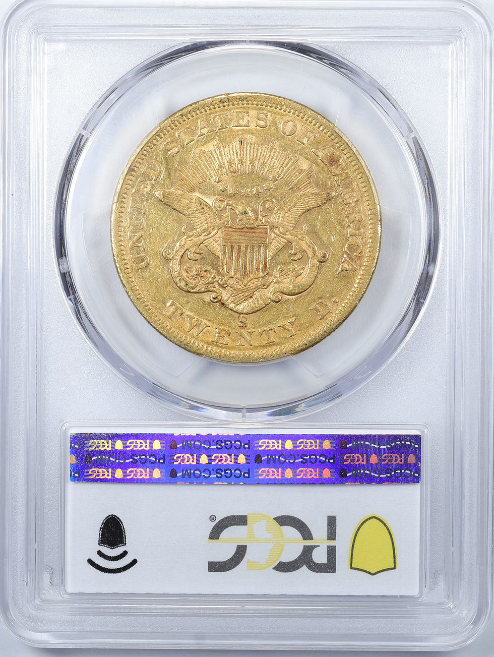Thumbnail: 1863-S $20 PCGS AU53 CAC