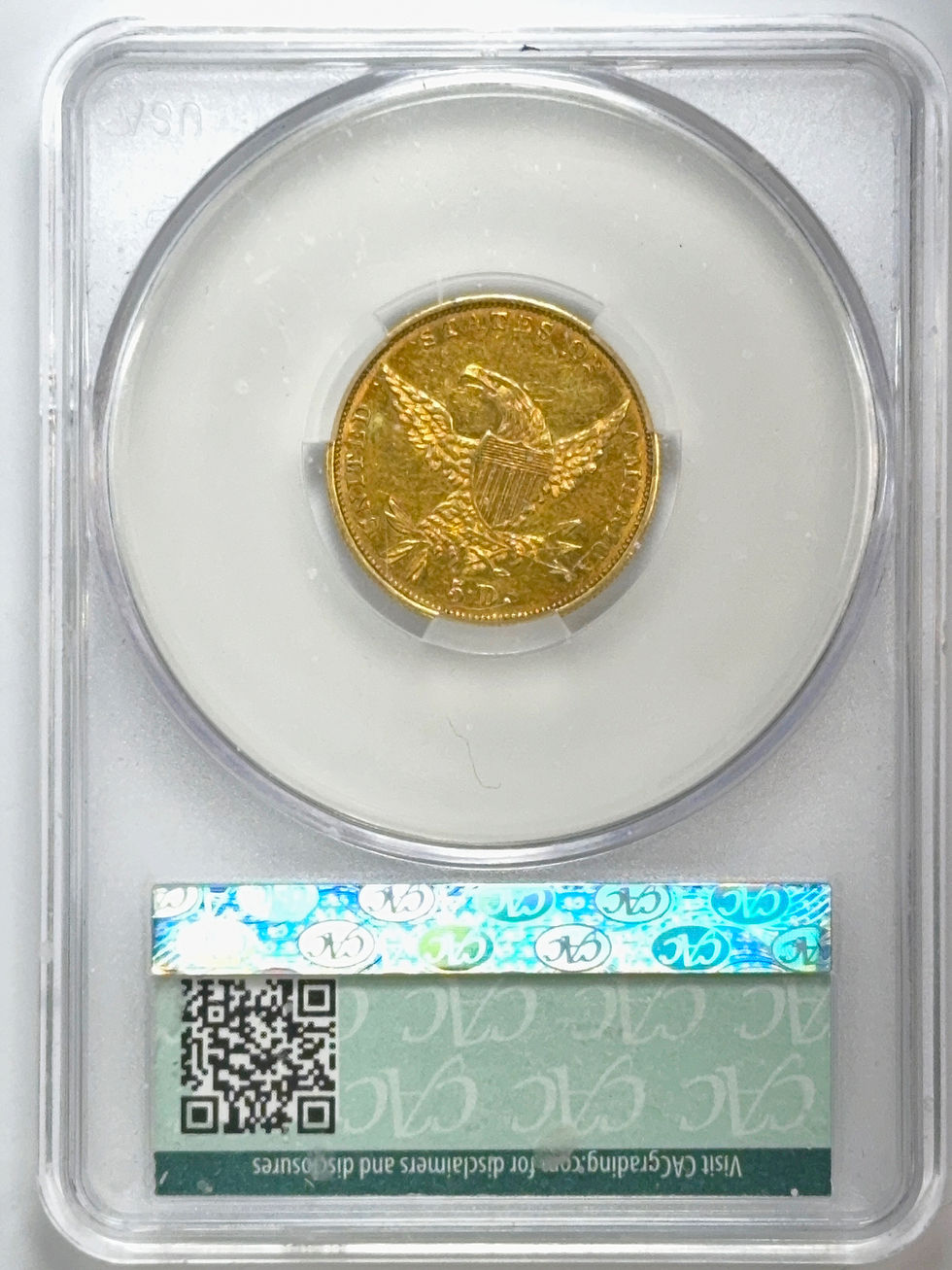 Thumbnail: 1834 Classic Head $5 CACG AU58 Plain 4