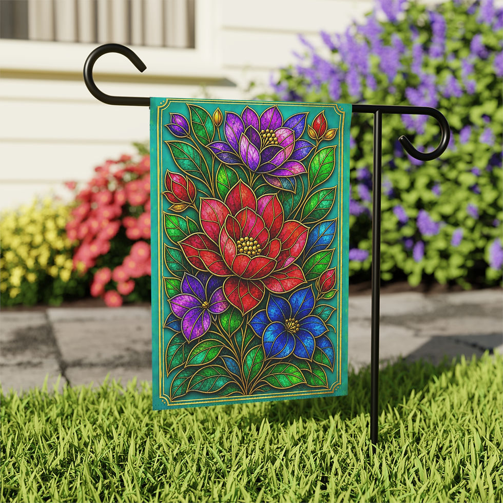 Thumbnail: Floral Glass - Garden Flag