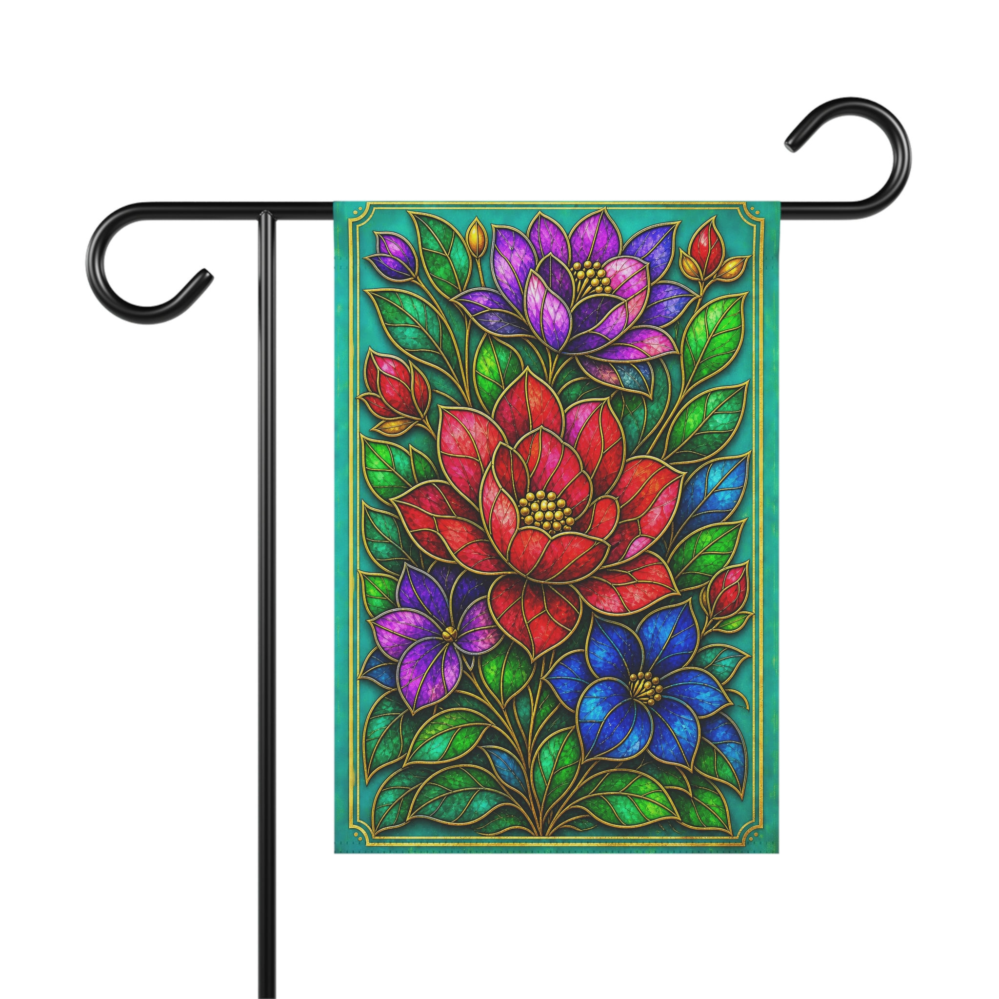 Floral Glass - Garden Flag