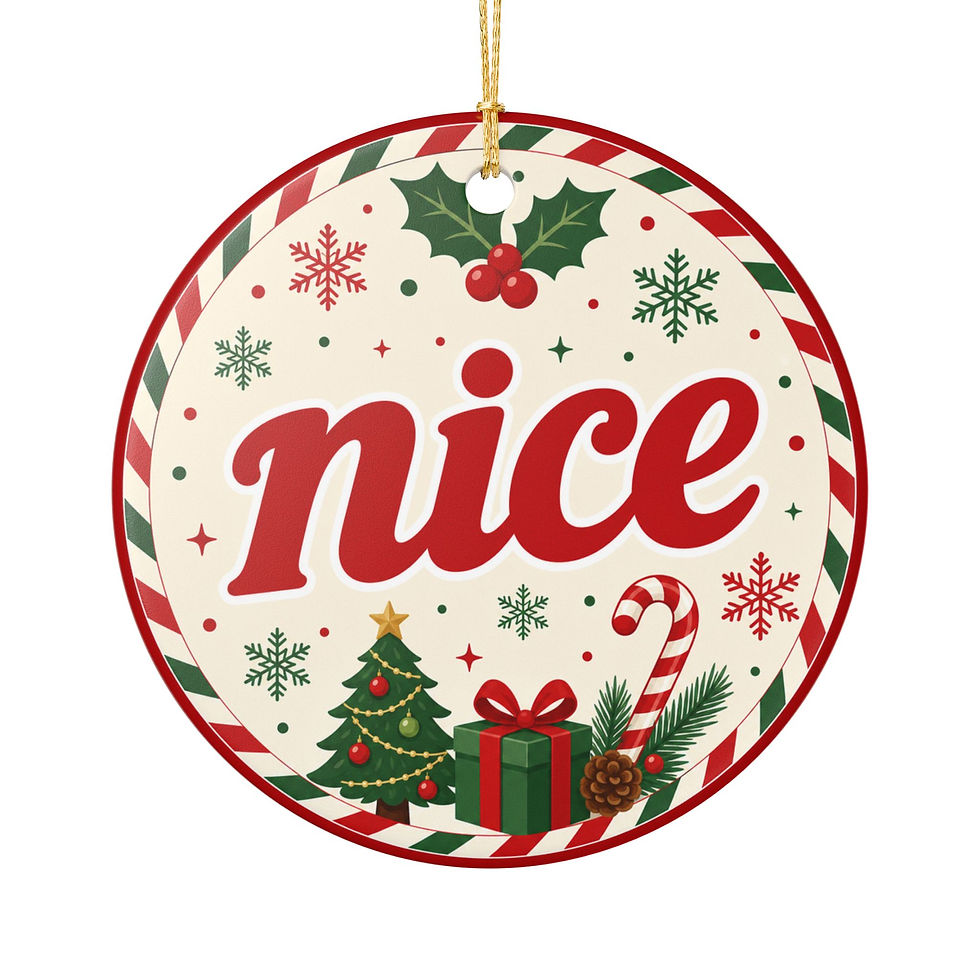 Thumbnail: Naughty or Nice - Ceramic Ornament