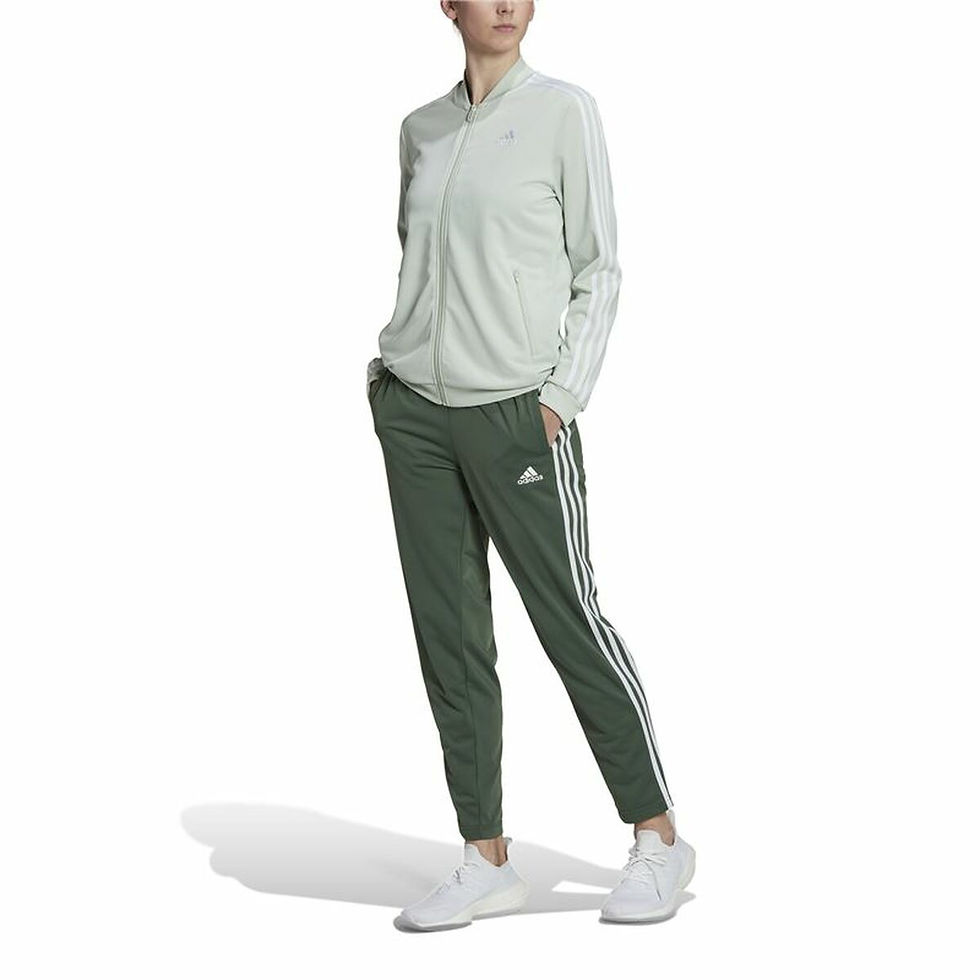 Miniaturbild: Damen-Trainingsanzug Adidas Essentials 3 Stripes Hellgrün