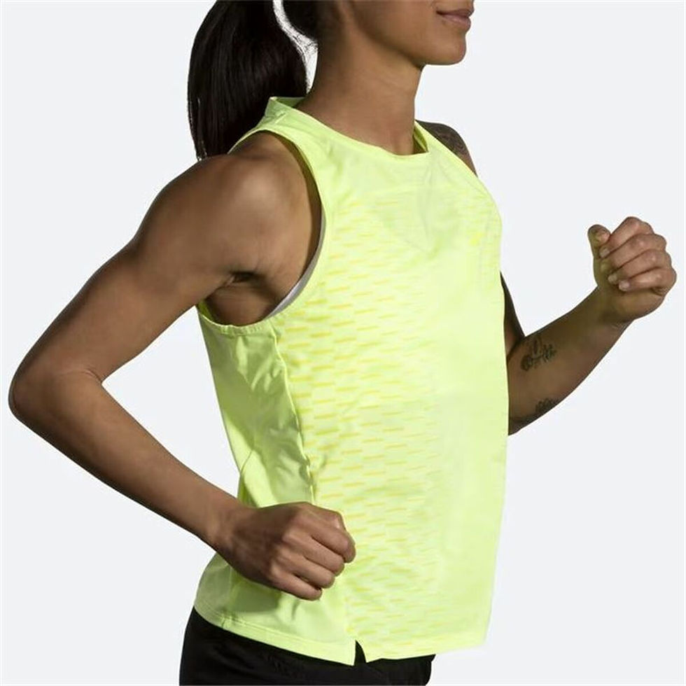 Miniaturbild: Ärmelloses Damen-T-Shirt Brooks Sprint Free 2.0 Gelb