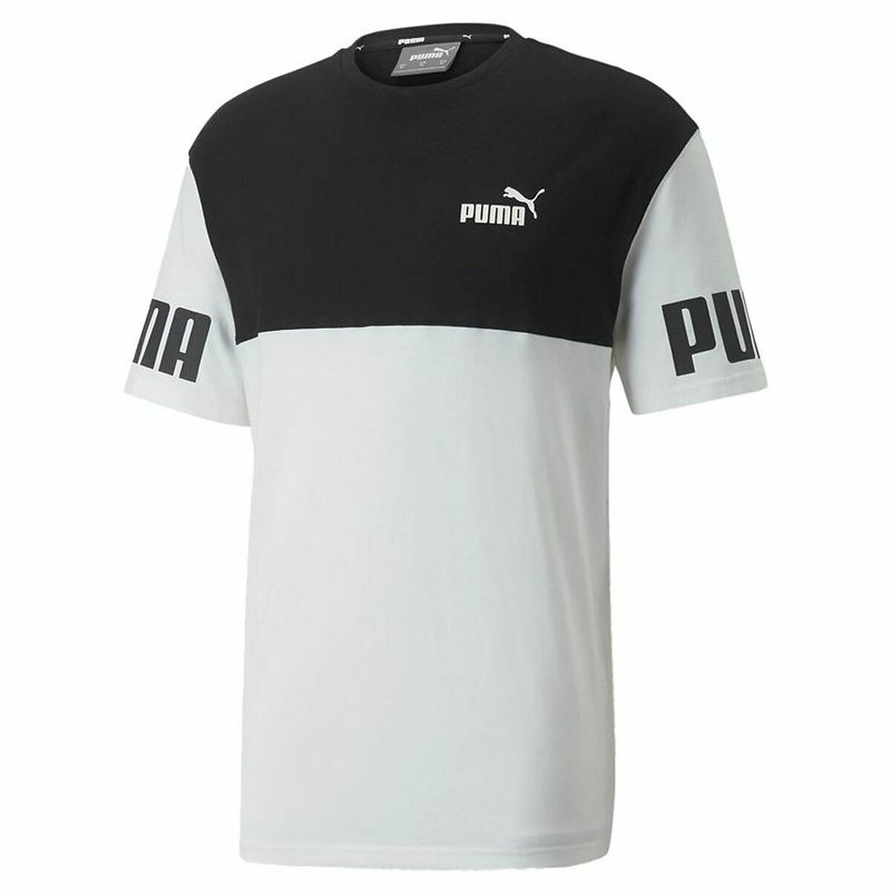 Kurzärmliges Sport T-Shirt Puma Power Colorblock Schwarz