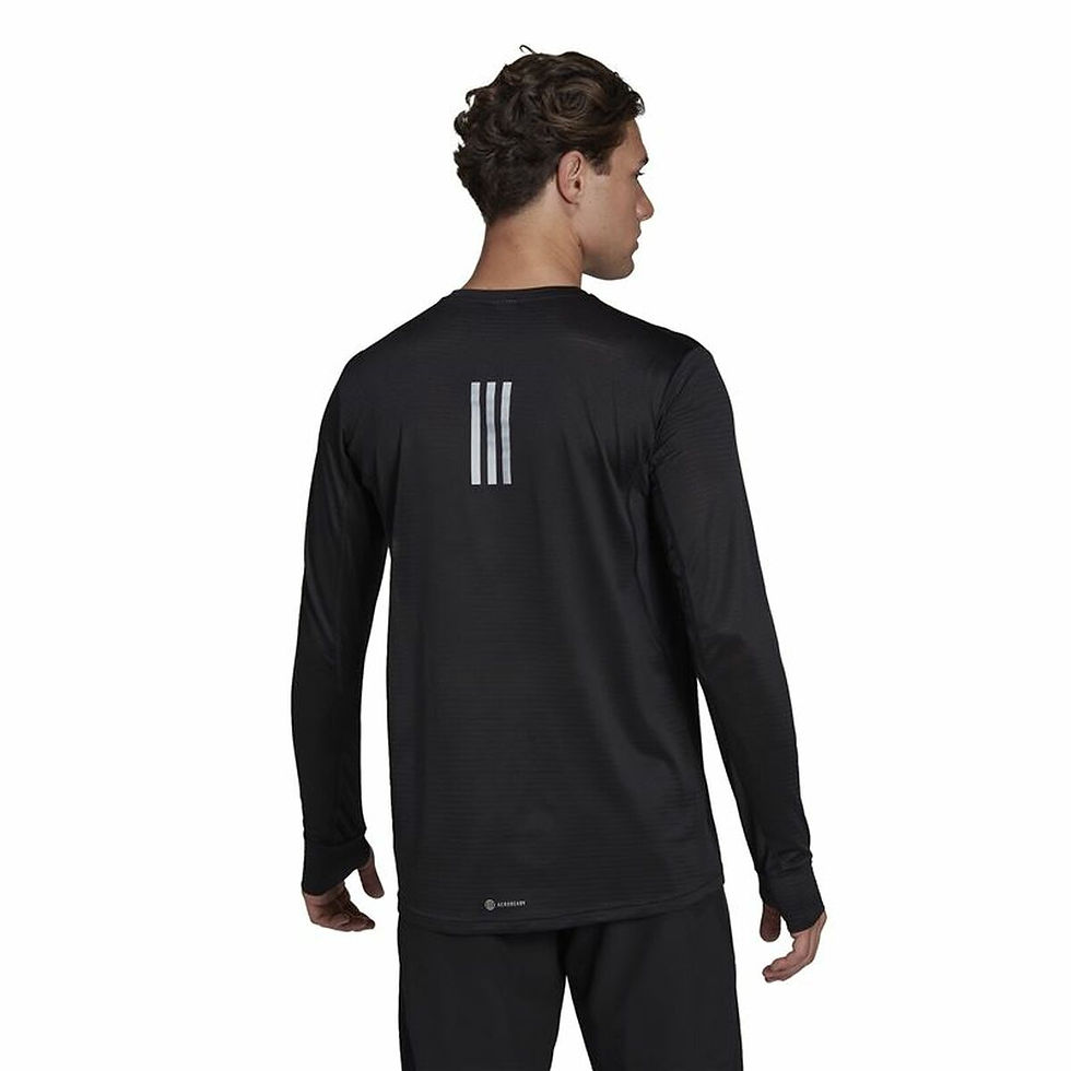 Miniaturbild: Herren Langarm-T-Shirt Adidas Own The Run Schwarz