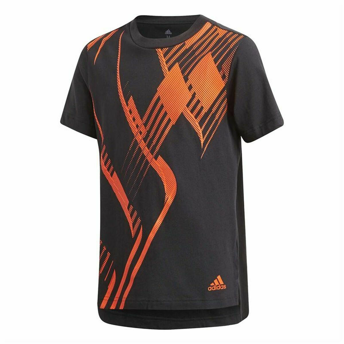 Kurzarm-T-Shirt für Kinder Adidas Schwarz