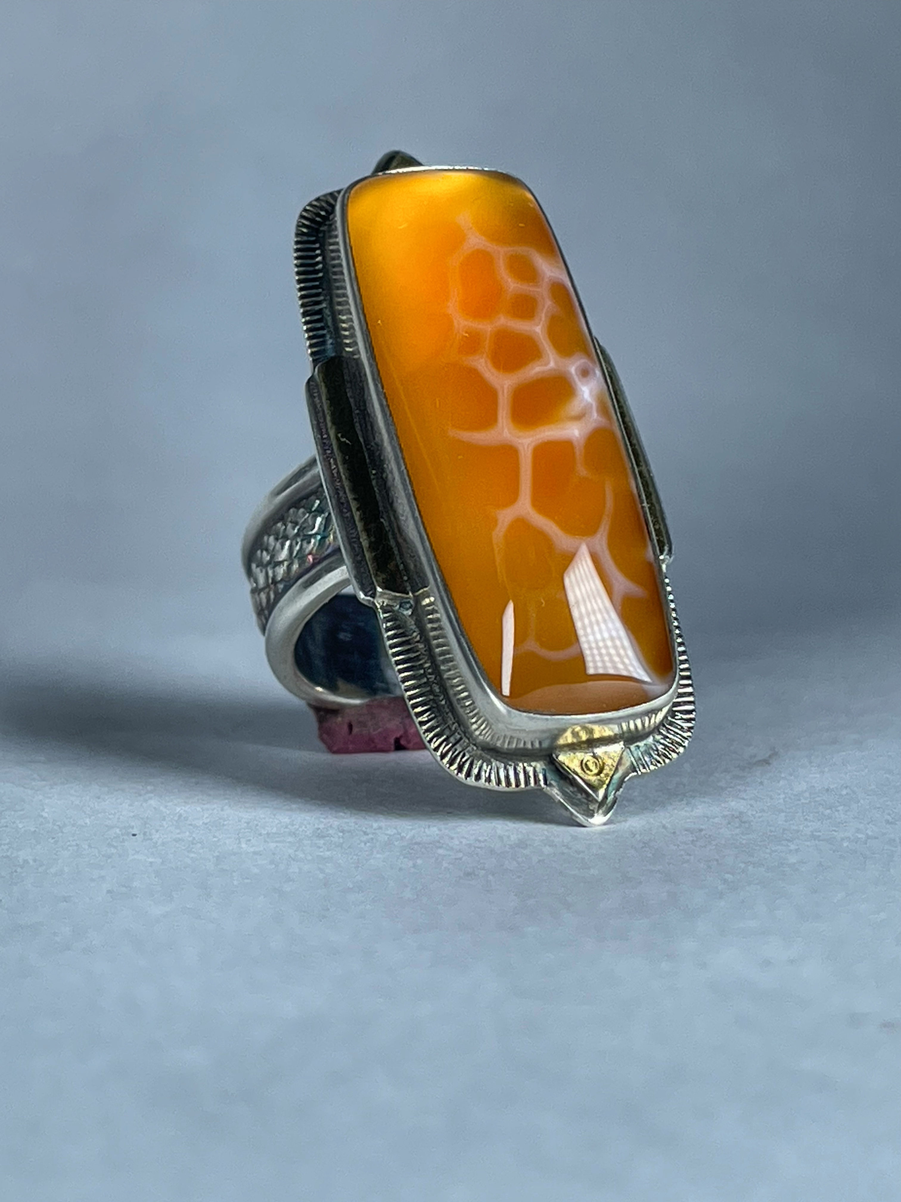 Snakeskin Agate Ring