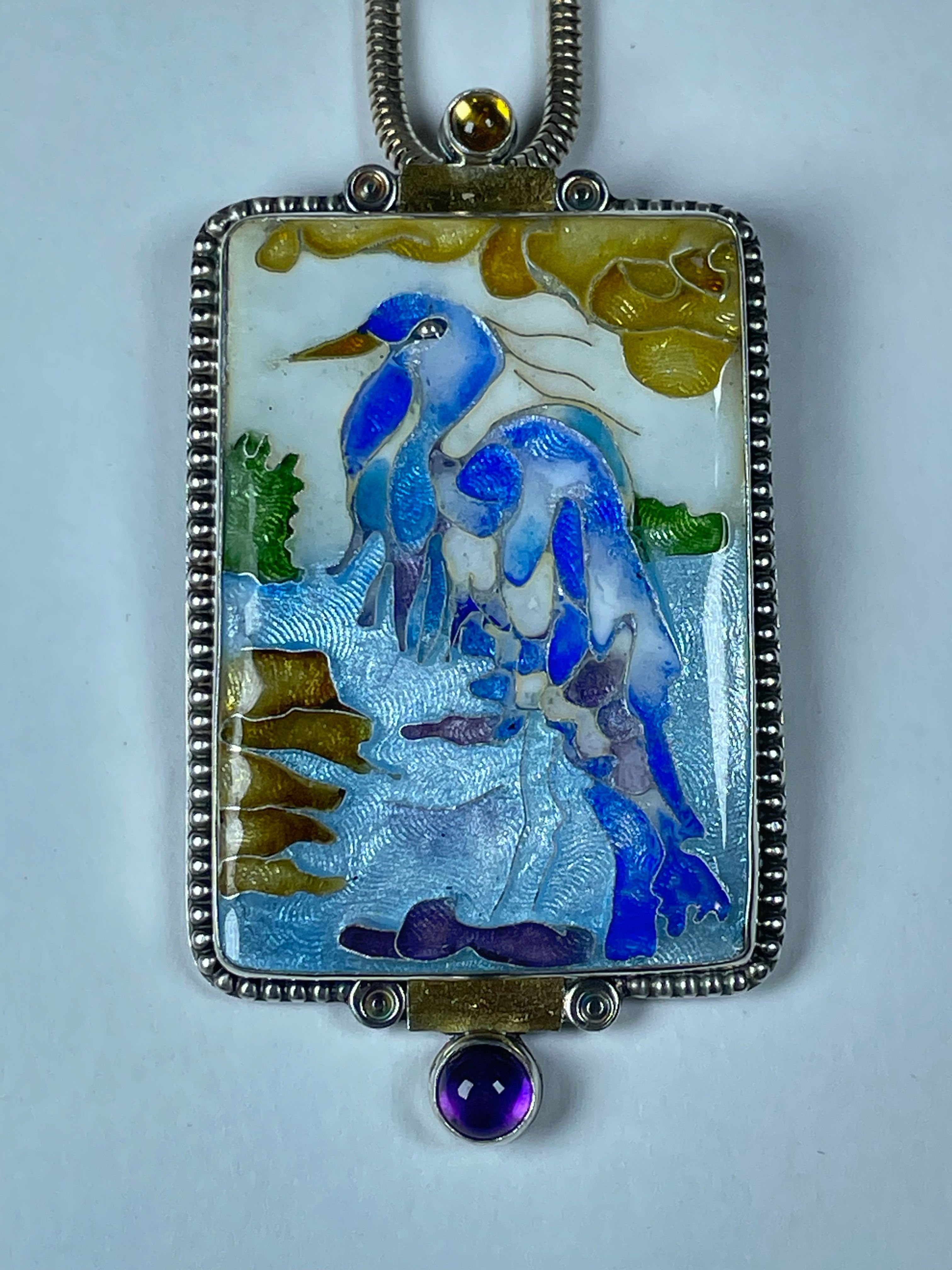 Cloisonné Heron