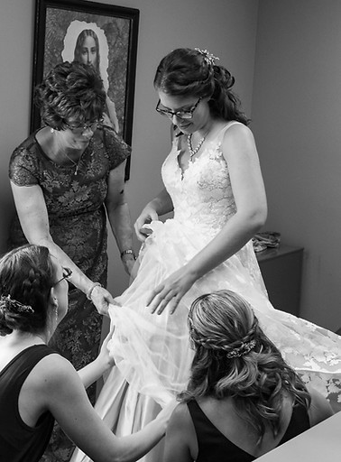 Katherine Knutzen black and white mother daughter wedding day catholic wedding utica nebraska bride wedding