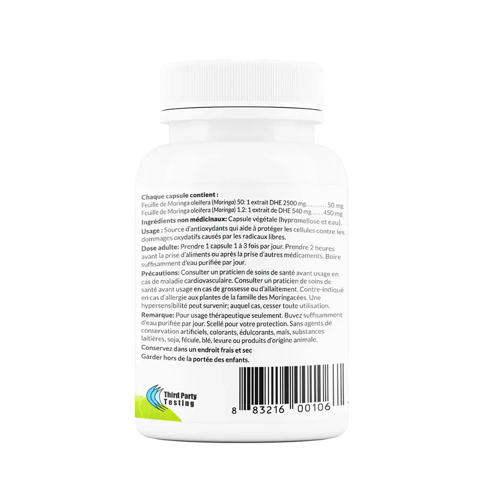 Miniature : Capsules de Moringa Oleifera biologique
