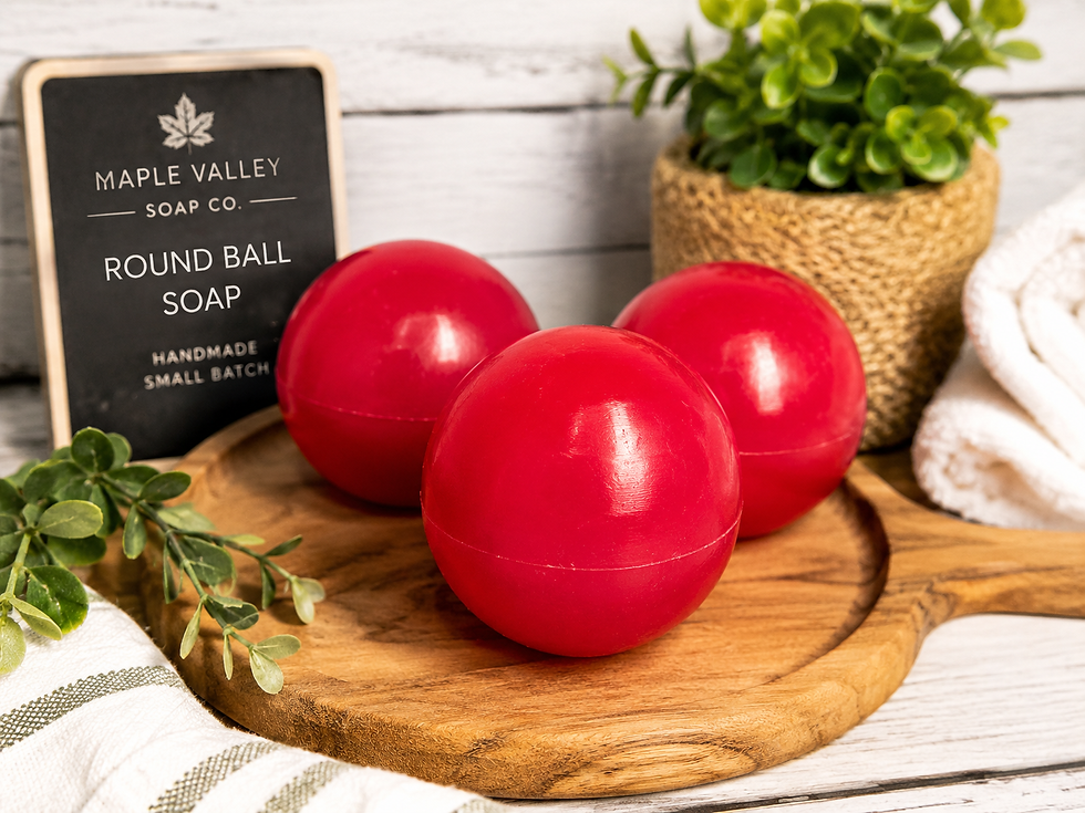 Bubble Pop Cherry Soap-Unique Round Shaped Soap-Moisturizing -Maple Valley Soap Co.