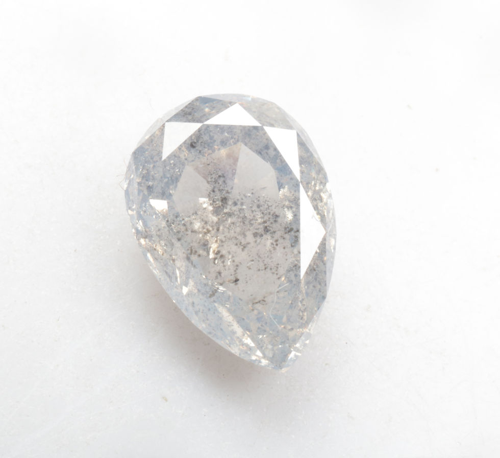 Thumbnail: 2.48 CT 10.1 X 7.1 MM Pear cut Natural Salt and Pepper Diamond, Clear Grey color