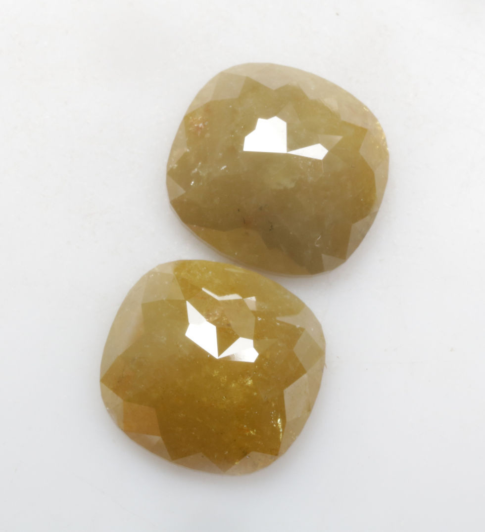 Thumbnail: 4.79 CT 9.1 X 8.7 MM Natural Loose Cushion cut Diamond Pair for Earring