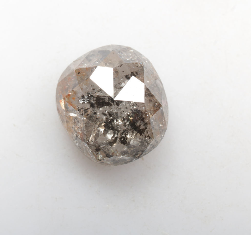 Thumbnail: 2.09 CT 7.7 X 7.1 MM Natural Salt and Pepper Cushion Full cut Diamond
