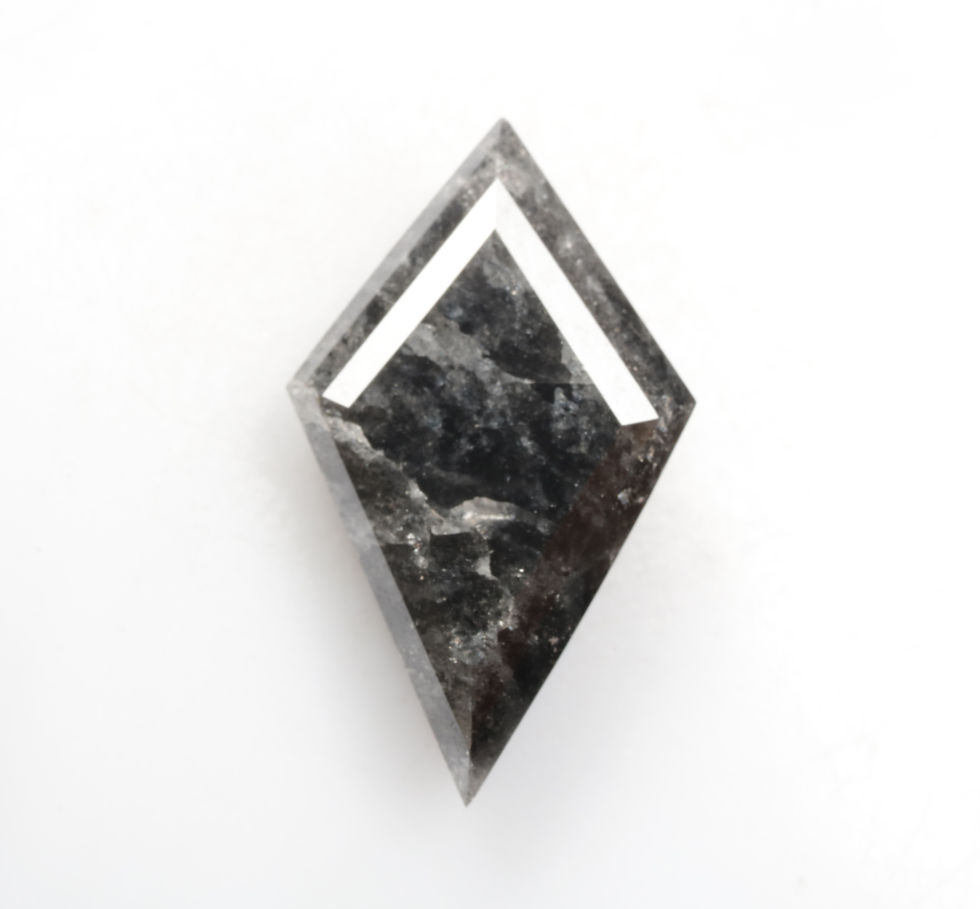 Thumbnail: 8.47 CT 20.2 X 11.8 MM Kite cut Natural Salt and pepper Diamond for Kite Ring