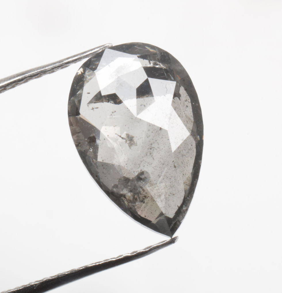 Thumbnail: 2.06 CT 10.7 X 7.1 MM Pear cut Natural Salt and Pepper Diamond, Full cut