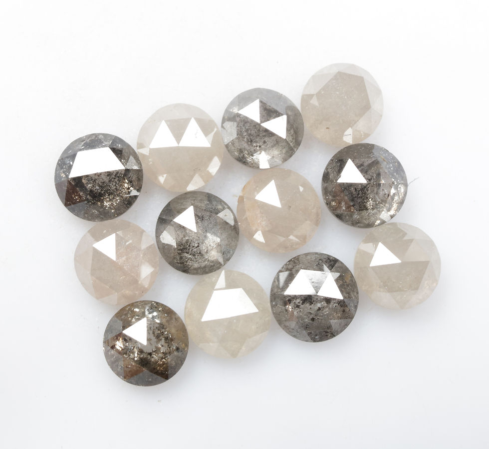 Thumbnail: 4.83 CT 4.2 to 4.5 MM Natural Loose Round Rose cut salt and pepper Diamond
