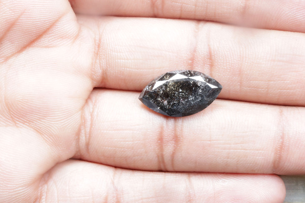 Thumbnail: 7.67 CT 18.7 X 10.4 MM Marquise Cut Natural Salt and Pepper Diamond, Black color