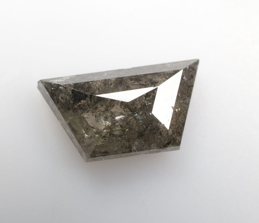 Thumbnail: 1.08 CT 8.9 X 4.8 MM Natural Tapered, Baguette cut Salt and Pepper Diamond